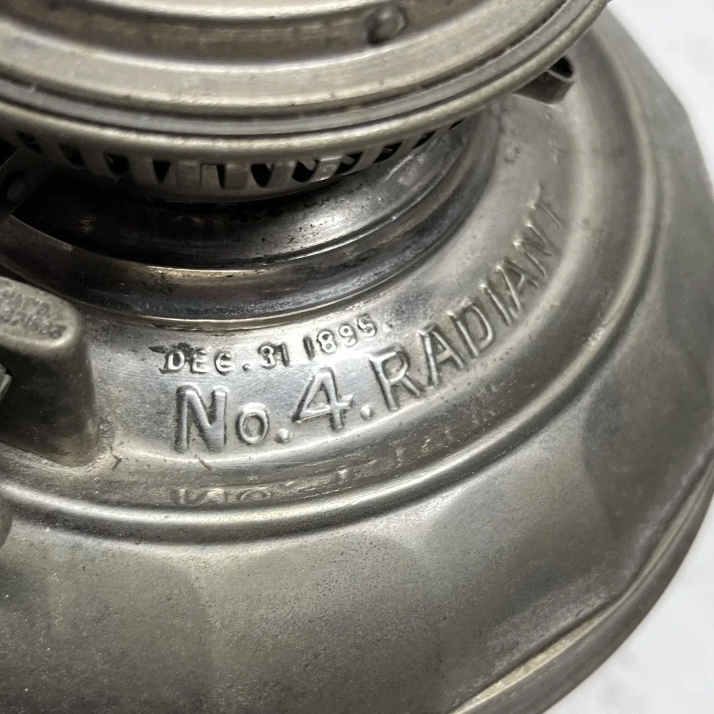 Antique Bradley Hubbard Converted Oil Lamp No. 4 Radiant Patent Date 1898